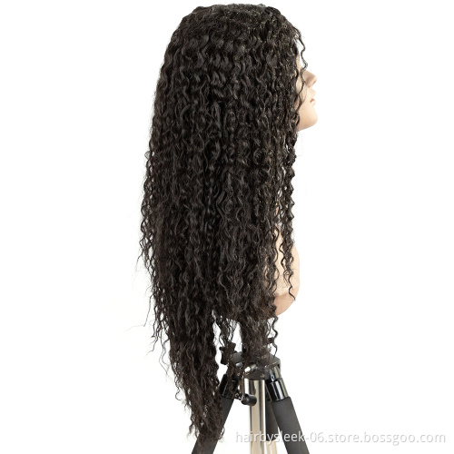 31inches Long curly Water Wave Side Part HighTemperature Ombre Blond Brown Wine red Lace Front Wig Synthetic hair wigs For Women